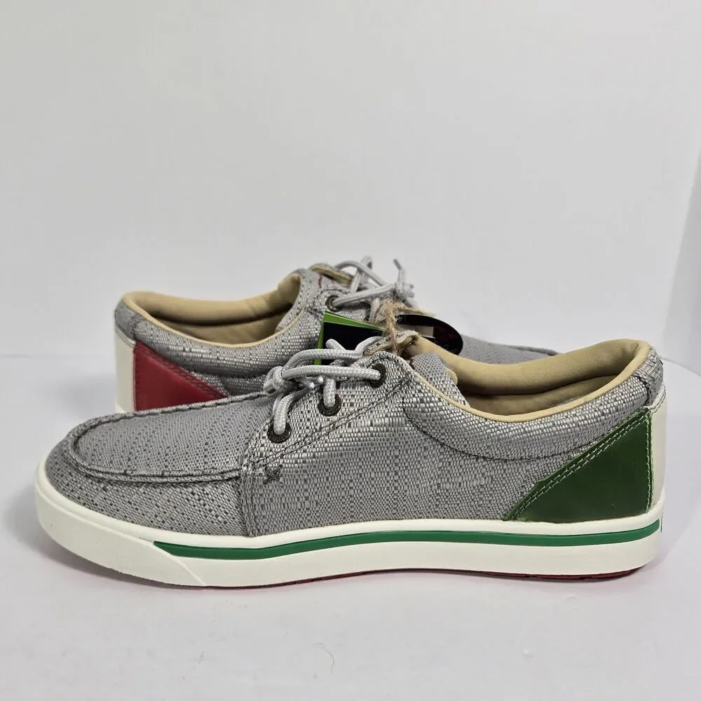 Twisted X® Mens 8.5 Casual Light Grey Mexican‎ Flag Kick Shoes MCA0054 Heritage